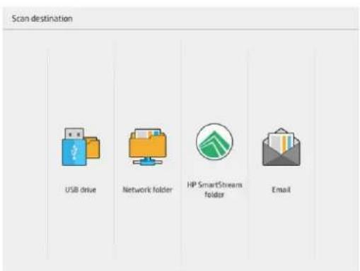 HP PageWide XL 4600 - Sélectionnez une destination de numérisation. - 1