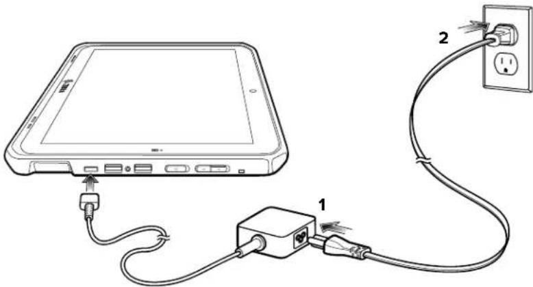 Xplore ET8x - Charge à l'aide de l'adaptateur USB-C vers secteur - 1
