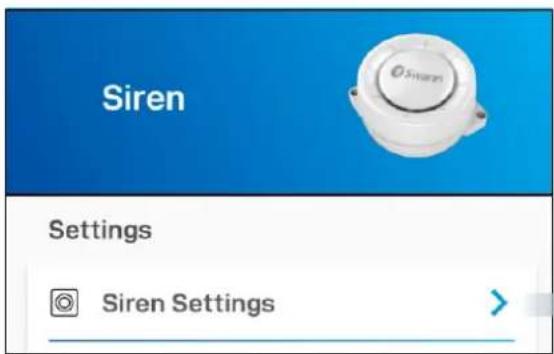 Siren Settings Siren Settings >
