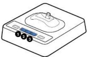 Line drawing of a digital device with labeled buttons (no text or symbols beyond basic labels)