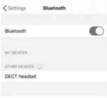Settings Bluetooth Bluetooth MY DEVICES OTHER DEVICES DECT headset