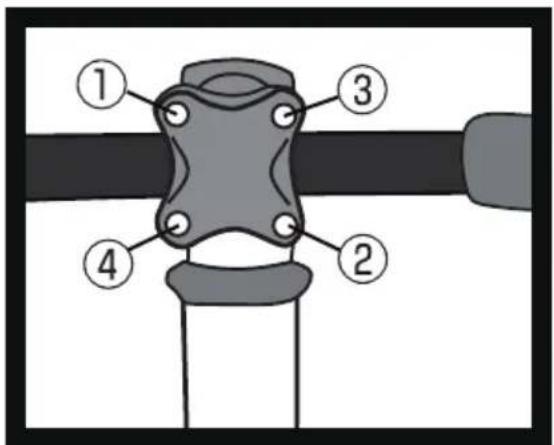 Diagram of a mechanical clamp or connector with numbered parts labeled 1 to 4