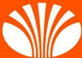 Abstract orange and white fan-like logo design (no text or symbols)