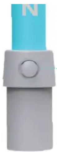 3D rendered illustration of a cylindrical object with a blue top and gray base, featuring a circular knob (no text or symbols)