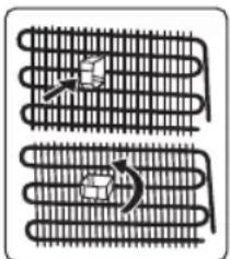 Diagram of two coiled heat exchangers with heat transfer arrows (no text or labels)