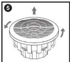 Diagram of a circular fan or vent with directional arrows indicating airflow or circulation (no text or symbols)