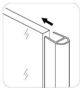 Pure technical line drawing of a mechanical component with an arrow indicating direction (no text or symbols)