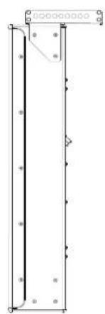 Pure structural diagram of a vertical column with supports and diagonal braces, no text or symbols present