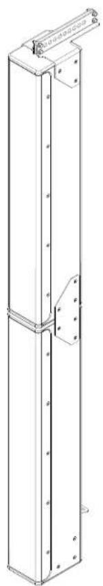Technical line drawing of a mechanical assembly with mounting flanges and a handle (no text or symbols)