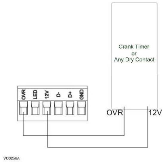 Crank Timer or Any Dry Contact OVR LED 12V D D GND OVR 12V VC0256A