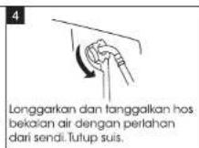 Khind WM85B - Langkah Menanggalkan Hos Bekalan Air - 4