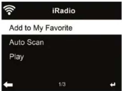 iRadio Add to My Favorite Auto Scan Play 1/3