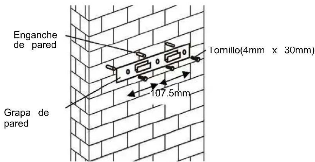 Enganche de pared Tornillo (4mm x 30mm) 107.5mm Grapa de pared