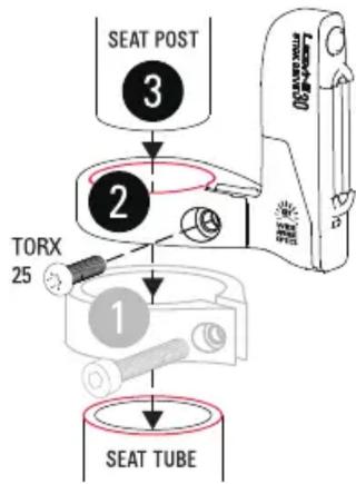 TIGE DE SELLE 3 2 TORX 25 1 TUBE DE SELLE