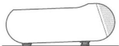 Simple line drawing of a cylindrical tank with two side supports (no text or symbols)