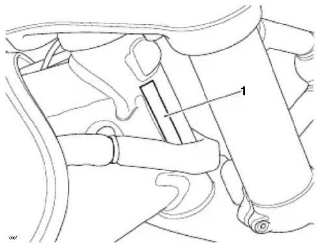 Technical diagram of a mechanical assembly with labeled component '1'