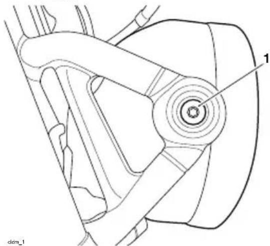 Technical line drawing of a mechanical assembly with labeled component '1' (no text or symbols beyond label)
