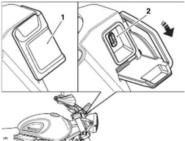 Technical diagram showing car seatbelt components with labeled parts and directional arrow