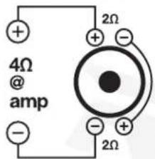 4Ω @ amp 2Ω + - + - + - 2Ω