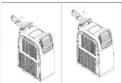 Technical line drawing of a car air conditioner unit (no text or symbols)