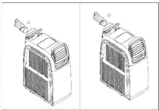 Technical line drawing of a car air conditioner unit (no text or symbols)