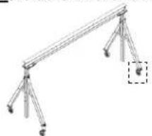 Simple line drawing of a mechanical tripod structure with no text or symbols
