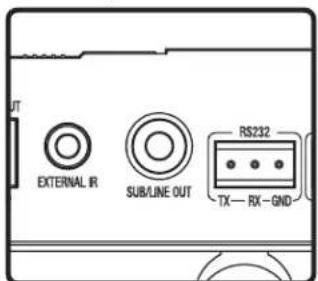 UT EXTERNAL IR SUB/LINE OUT RS232 TX—RX—GND