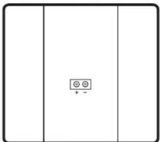 Simple diagram with a central symbol and plus/minus signs, no text or labels present