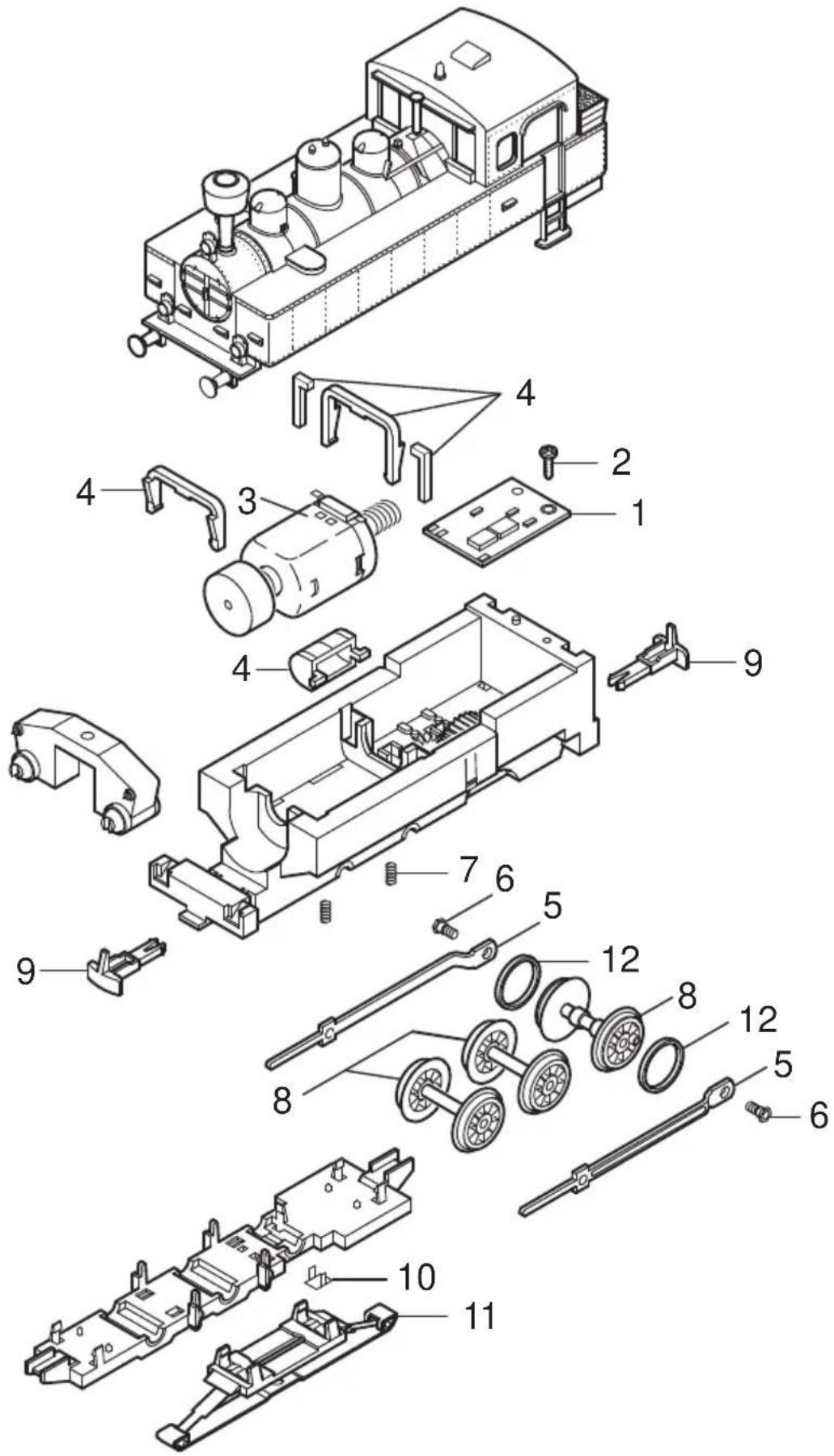 Exploded view diagram of a mechanical assembly with numbered parts for identification