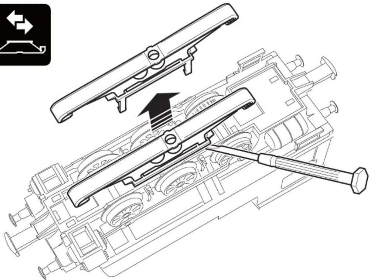 Technical line drawing of a mechanical assembly with exploded view of internal components (no text or symbols)