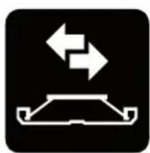 Symbol of a vehicle or road with bidirectional arrows indicating flow or movement (no text or numbers present)