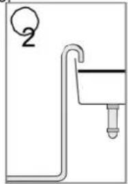 Simple line drawing of a pipe with a submerged object, no text or symbols present