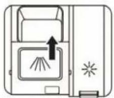 Simple line drawing of a device with a fan, screen, and base (no text or symbols)