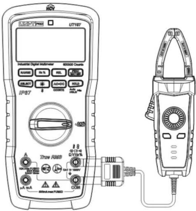 UTY107 Industrial Digital Multimeter 800000 Counts RANGE Hx % REL PRO SELECT AC+DC HOLD IP87 COUNTS Auto Mpa HOLD True RMS A 10A RMS FUSED 6.00V DC μA mA GAT IV 100MV 60mA max FUSED COM
