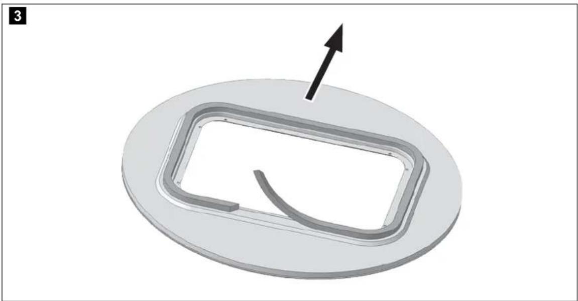 3D diagram of a rectangular mechanical component with an arrow indicating direction (no text or symbols)