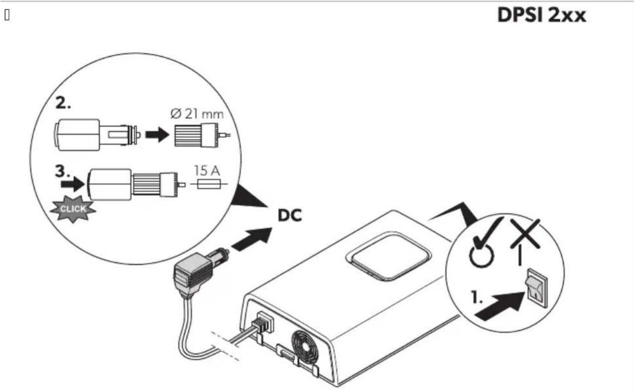 DPSI 2xx 2. Ø 21 mm 3. 15 A CLICK DC 1.