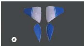 Two blue and white abstract shapes resembling stylized wings or panels, arranged vertically (no text or symbols)