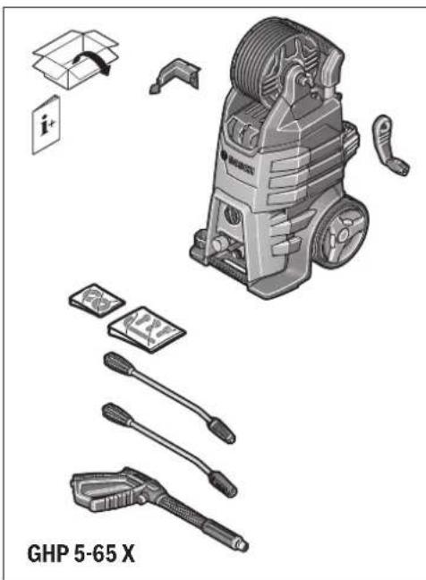 Product diagram of a GHP 5-65 X power supply with exploded view and component layout (no text or symbols on parts).
