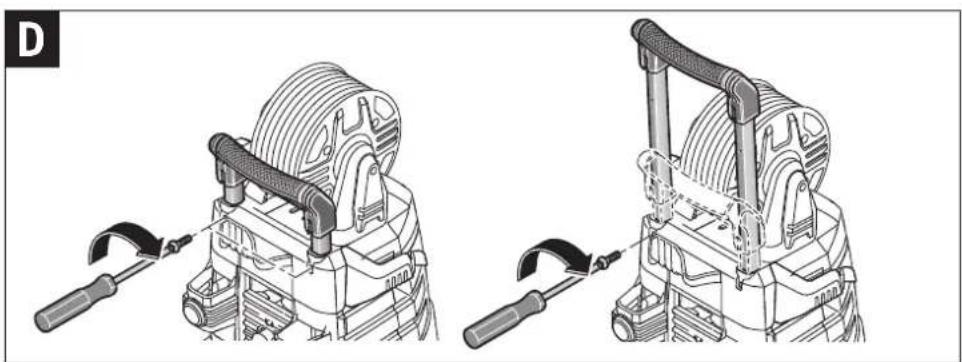 Technical illustration of a mechanical device with two views showing tool positioning and assembly (no text or symbols).