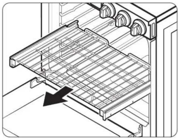 Technical line drawing of a rack-mounted appliance with internal grid structure and mounting brackets (no text or symbols)