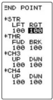 END POINT *STR LFT RGT 100 100 *THR FWD BRK 100 100 *CH3 UP DWN 100 100 *CH4 UP DWN 100 100
