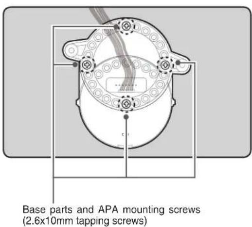 Base parts and APA mounting screws (2.6x10mm tapping screws)