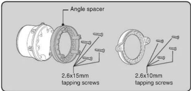Angle spacer 2.6x15mm tapping screws 2.6x10mm tapping screws