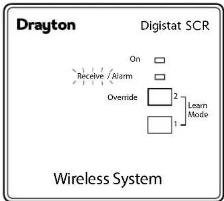 Drayton Digistat SCR On Receive / Alarm Override 2 Learn Mode 1 Wireless System