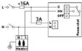 <16A N-O 3A L N Room start Heater