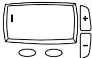 Simple line drawing of a television with buttons and ovals (no text or symbols)
