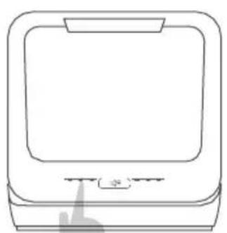 Line drawing of a computer monitor with a button and pointer (no text or symbols).