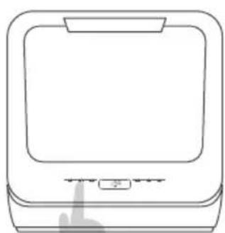 Line drawing of a computer monitor with a scroll wheel and a button labeled '手' (no text or symbols on the device itself)