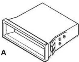 Isometric line drawing of a rectangular electronic device with a recessed panel and mounting holes (no text or symbols)