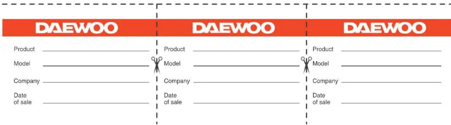 DAEWOO Product Model Company Date of sale DAEWOO Product Model Company Date of sale DAEWOO Product Model Company Date of sale